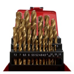 WIERTŁA TYTANOWE DO METALU 29 szt ZESTAW WIERTEŁ