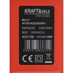 MŁOT WYBURZENIOWY 2650W KD1736 + WALIZKA