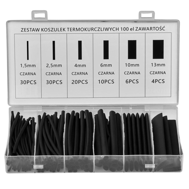 Koszulki rurki termokurczliwe zestaw 100 sztuk KD10919