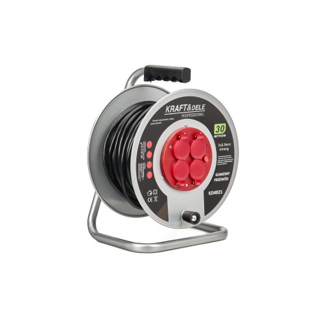 PRZEDŁUŻACZ OGRODOWY BĘBNOWY 3x2.5mm 30M KD4021