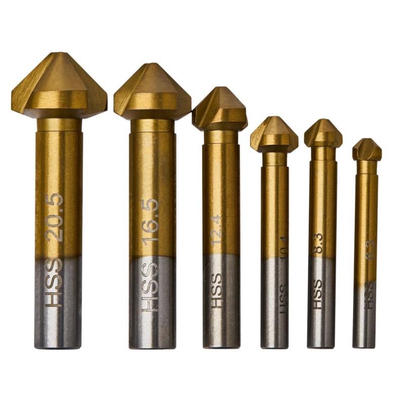 Zestaw frezów stożkowych 6szt. frezy do drewna KD983