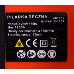 Pilarka ręczna tarczowa 2900W laser KD1712