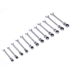 Klucze płasko oczkowe z grzechotką łamane 12el. 8-19mm KD10947