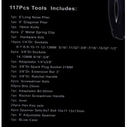 Zestaw narzędzi 117 el. w walizce KD10831