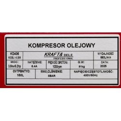 Kompresor Olejowy 150L 400V KD406