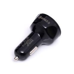 Ładowarka samochodowa  QUICK CHARGE 3 porty USB LED KD1238