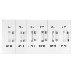 Bezpieczniki szklane 120szt.  5-30A KD1302