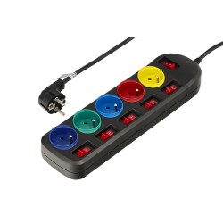 Przedłużacz 1,5m 5gniazd CZARNY KD4000-CZ