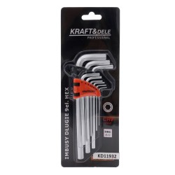 ZESTAW  IMBUSÓW HEX 9 EL. KD11932