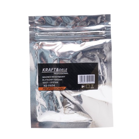 Magnes neodynowy płytkowy  10 x 5 mm 10szt. KD11834