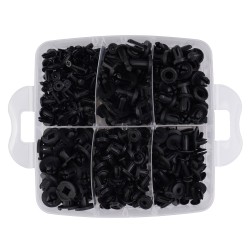 Zestaw 630 szt. spinek, kołków, klipsów do tapicerki + wyjmak i ściągacze KD10612