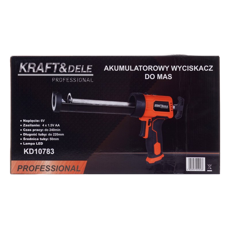 Wyciskacz / pistolet do kleju akumulatorowy 4xAA KD10783