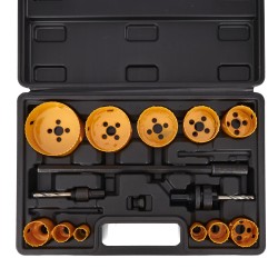 ZESTAW OTWORNIC DO DREWNA I METALU 17szt.  19-76mm + adapter KD10758