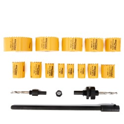 ZESTAW OTWORNIC DO DREWNA I METALU 17szt.  19-76mm + adapter KD10758