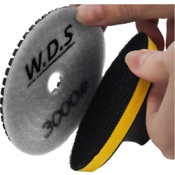 Zestaw tarcz diamentowych gradacja 50 - 3000, adapter M12, dysk, rękawiczki WDS2212