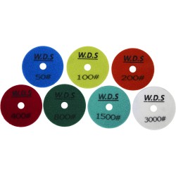 Zestaw tarcz diamentowych gradacja 50 - 3000, adapter M12, dysk, rękawiczki WDS2212