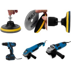 Zestaw tarcz diamentowych gradacja 50 - 3000, adapter M12, dysk, rękawiczki WDS2212