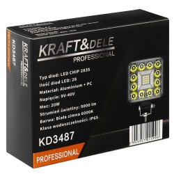 Lampa robocza zewnętrzna mini LED 20W KD3487