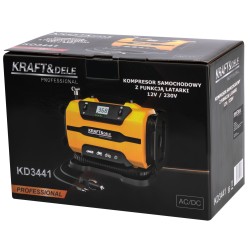 Kompresor samochodowy z funkcją latarki 12/230V KD3441