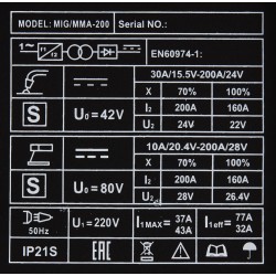 SPAWARKA MIG/MMA 200A MODEL KD1788