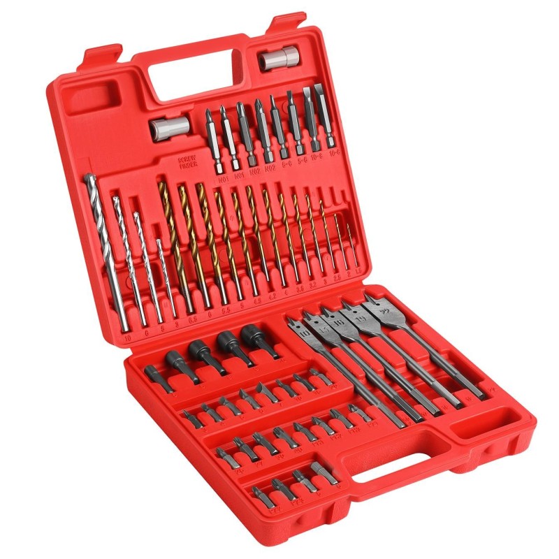 Zestaw wierteł, bitów, nasadek 57 el. KD11272