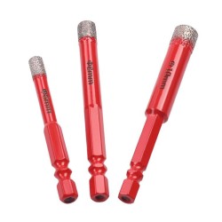 Zestaw otwornic diamentowych do gresu 3 elementy HEX 6 8 10 mm KD12645