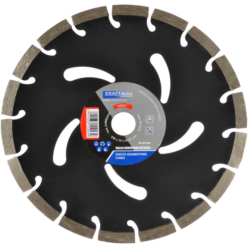 Tarcza segmentowa do cięcia 230x10x22,23 TURBO  KD927
