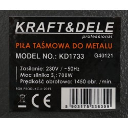 PRZECINARKA PIŁA TAŚMOWA DO METALU 700W KD1733