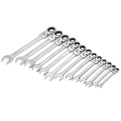 KLUCZE PŁASKO-OCZKOWE Z GRZECHOTKĄ ŁAMANE 13szt 8-32mm KD11305