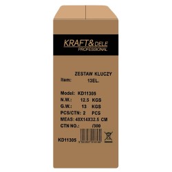 KLUCZE PŁASKO-OCZKOWE Z GRZECHOTKĄ ŁAMANE 13szt 8-32mm KD11305