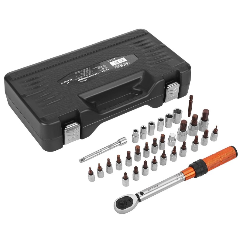 KLUCZ DYNAMOMETRYCZNY 1/4" 5–25Nm ZESTAW 32el. KD11394