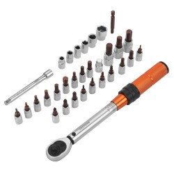 KLUCZ DYNAMOMETRYCZNY 1/4" 5–25Nm ZESTAW 32el. KD11394