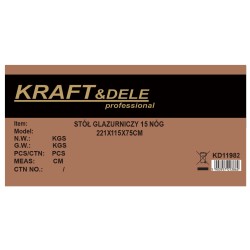 Stół glazurniczy 15 nóg 221x115x75cm KD11982