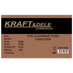 Stół glazurniczy 8 nóg 170x60x75cm KD11980