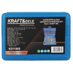 Zestaw bitów długich udarowych do wkrętarki 75mm + uchwyt 50el. KD11865