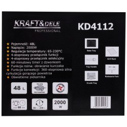 KUCHENKA ELEKTRYCZNA 48L 2000W FUNKCJA ROŻNA+AKCESORIA KD4112