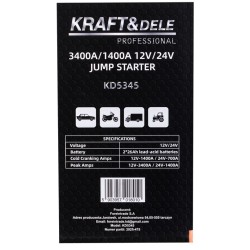 JUMP-STARTER 3400/1400A 12/24V+OŚWIETLENIE KD5345