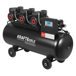 Kompresor bezolejowy 200L 3x2200W + separator i manometr z gliceryną KD4084