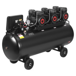 Kompresor bezolejowy 200L 3x2200W + separator i manometr z gliceryną KD4084