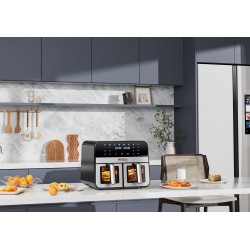 FRYTKOWNICA BEZTŁUSZCZOWA 9L 2500W DWIE KOMORY 4,5L + LCD KD4179