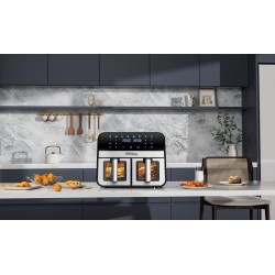 FRYTKOWNICA BEZTŁUSZCZOWA 9L 2500W DWIE KOMORY 4,5L + LCD KD4179