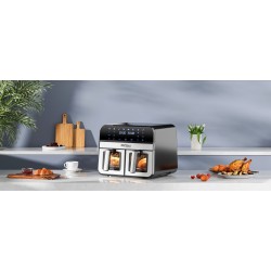 FRYTKOWNICA BEZTŁUSZCZOWA 9L 2500W DWIE KOMORY 4,5L + LCD KD4179