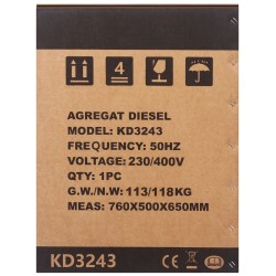 AGREGAT DIESEL 7KW 230V/400V KD3243