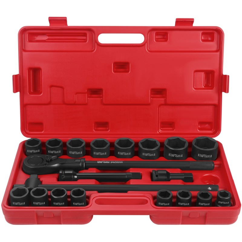 Grzechotka + przedłużki + nasadki udarowe 3/4" 21szt KD11868