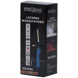 LATARKA WARSZTATOWA LED USB-C 200/400/800LM + ŚWIATŁO OSTRZEGAWCZE KD3496