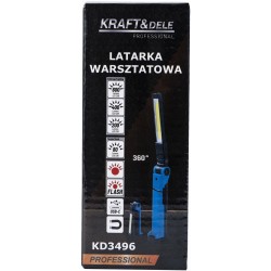 LATARKA WARSZTATOWA LED USB-C 200/400/800LM + ŚWIATŁO OSTRZEGAWCZE KD3496