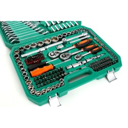 Zestaw Kluczy Duży Nasadowe Płaskie KD307 216el. Walizka