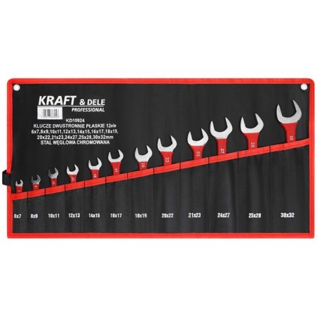 KLUCZE DWUSTRONNIE PŁASKIE 12el. KD10924