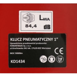KLUCZ UDAROWY PNEUMATYCZNY 1"  7000Nm + WALIZKA KD1434