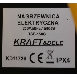 NAGRZEWNICA ELEKTRYCZNA 15KW TERMOSTAT KD11726
